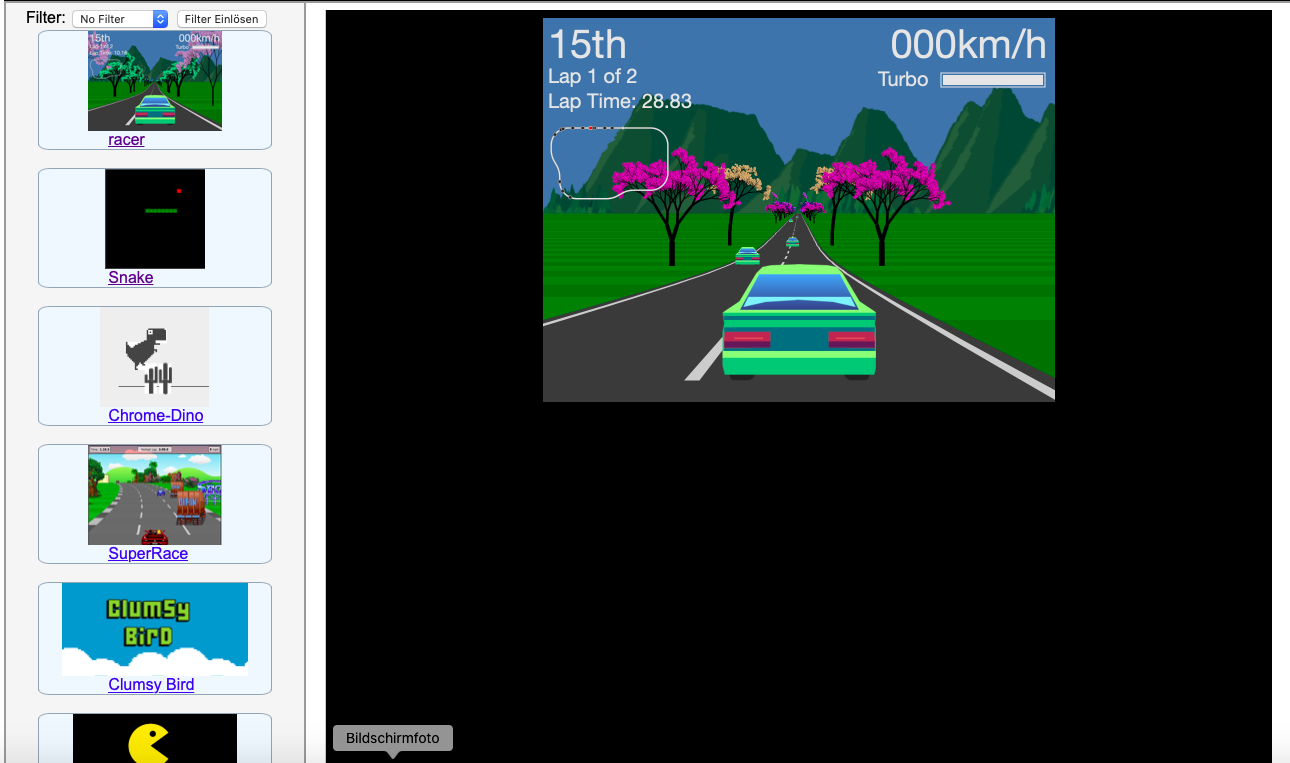 Screenshot vom Game Center