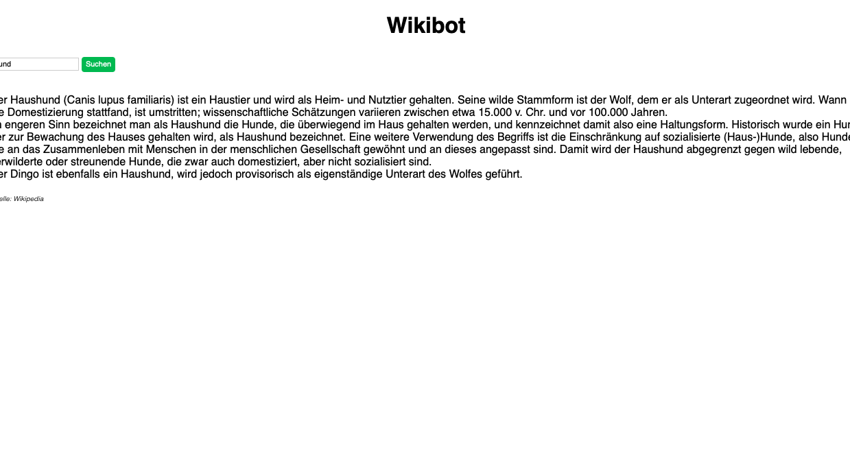 Screenshot des Wikibots